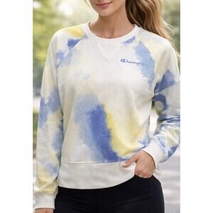 Champion Tie Dye French Terry Sweater Sweatshirt Crop Top Women XS NWT Y2K NEW
